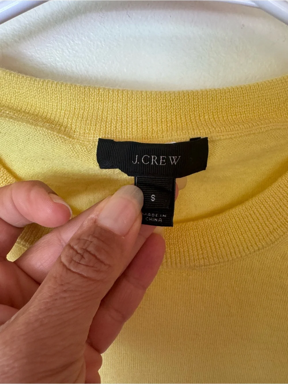 J. Crew Bright Yellow merino wool 3/4 sleeve Crewneck Sweater small